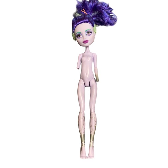 monster high Other - Monster High Twyla Doll G1 Nude Missing Arm Parts Purple Green Hair